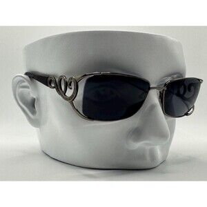 Vintage Y2K Sunglasses | NOS | Large Ornate Style | Grey Lens Pewter Swirl Frame